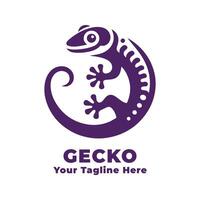 Gecko Simple Logo Design With Flat Background vector