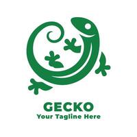 Logo Gecko Simple Design With Green Concept vector