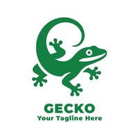 Logo Gecko Simple Design With Flat Background vector