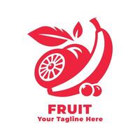 Logo Simple Fruit Design With Flat Background vector