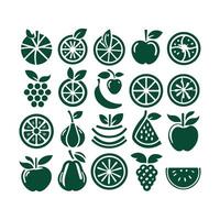 Fruits Set Collection Illustration With Flat Background vector