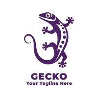 Simple Logo Gecko Design With Flat Background vector