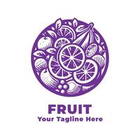 Simple Logo Fruit Illustration With Flat Background vector