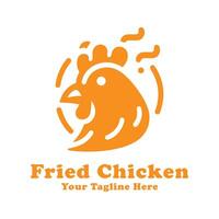 Logo Fried Chicken Simple Illustration Silhouette vector