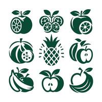 Fruits Set Collection Design vector