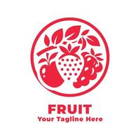 Logo Simple Fruit Design Silhouette vector