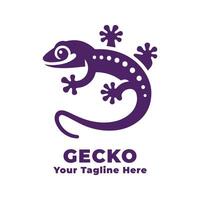 Logo Simple Gecko Illustration With Flat Background vector