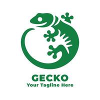 Gecko Logo Simple Design With Flat Background vector