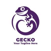 Simple Logo Gecko Illustration With Flat Background vector