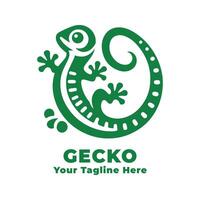 Simple Gecko Logo Design With Flat Background vector