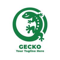 Logo Gecko Simple Illustration With Flat Background vector