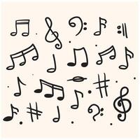 Music note With illustration style doodle and line art vector