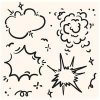 Cartoon clouds With illustration style doodle and line art vector