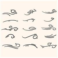 Wind With illustration style doodle and line art vector