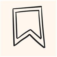 Bookmark tag With illustration style doodle and line art vector