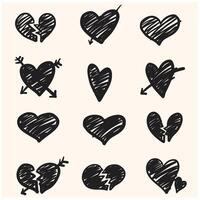 Love With illustration style doodle and line art vector