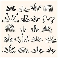 Burning burst With illustration style doodle and line art vector