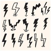 Lightning With illustration style doodle and line art vector