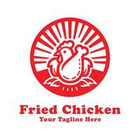 Simple Logo Fried Chicken Design With Flat Background vector