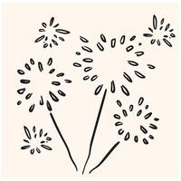 Fireworks With illustration style doodle and line art vector