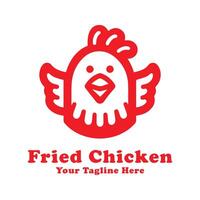 Logo Simple Fried Chicken Design With Flat Background vector