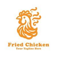 Logo Fried Chicken Simple Design Silhouette vector