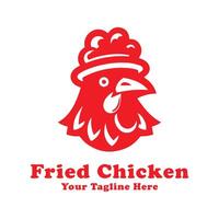 Fried Chicken Simple Logo Design With Red Concept vector