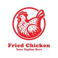 Logo Simple Fried Chicken Illustration With Flat Background vector