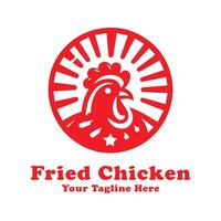 Fried Chicken Simple Logo Design With Flat Background vector