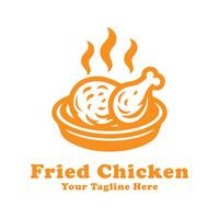 Logo Fried Chicken Simple Design With Orange Concept vector