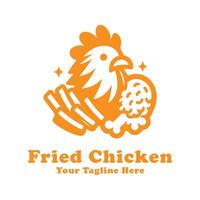 Simple Fried Chicken Logo Design With Orange Concept vector