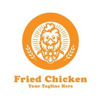 Simple Fried Chicken Logo Design With Flat Background vector