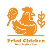 Simple Fried Chicken Logo Design Silhouette vector