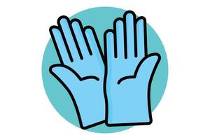 Gloves icon. colored outline icon style. icon related to gardening. gardening tools elements illustration vector
