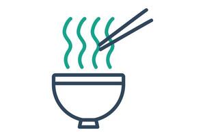 Ramen icon. line icon style. icon related to meal. meal elements illustration vector