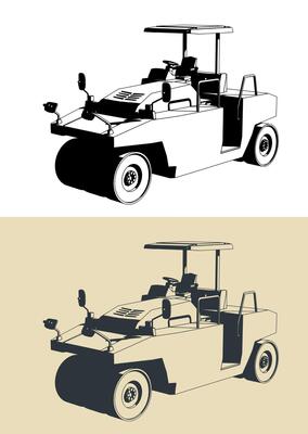 Road roller illustrations