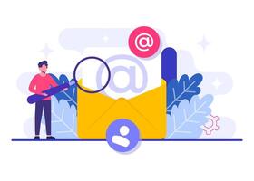Combining email marketing and newsletters to engage with the target audience email marketing flat illustration, Online business strategy, Advertising, Email newsletter, messaging vector