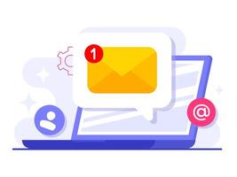 Concept of using an email marketing campaign to engage the target market flat illustration, Online business strategy, Advertising, Email newsletter, messaging vector
