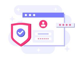 Secure data access via password, Login page, Password secure access vector