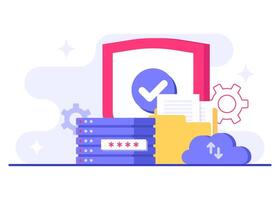 Database protection and Cyber security vector
