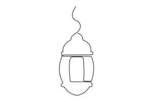 Continuous single line drawing of Ramadan Kareem line art illustration vector