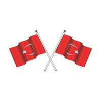 simple flags of turkey on a white background vector
