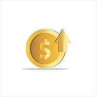 gold money element icon set isolated on white background. vector