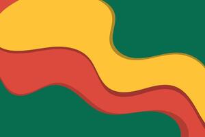 abstract waves background on green, yellow and red color vector