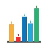 Growth icon with dollar on the top on white background vector