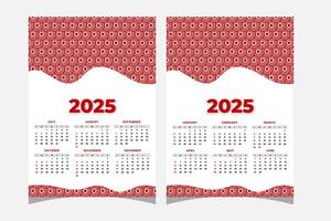 set calendars six month template for 2025 with a pattern on white background vector