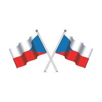 simple czech flags on a white background vector