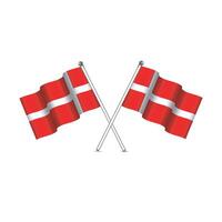 two flags of denmark on a white background vector