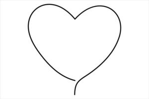 Continuous one line Heart and love sign concept single line outline art illustration vector