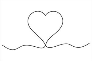 Heart and love sign concept single line a white background vector